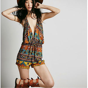 Novella Royale “Whiskey” romper (Mustard Ethnic)